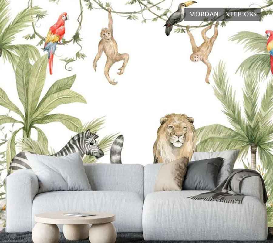 LION ELEPHANT PLANT TROPICAL WALL MURALS _ I